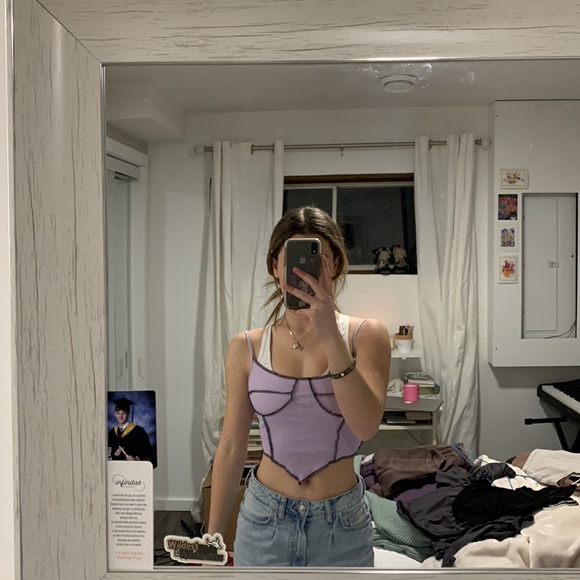 Shein Detailed Crop Top - Picture 3 of 4